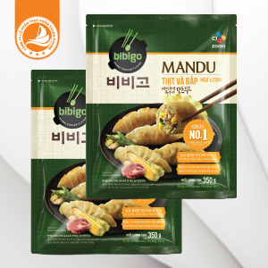 Mandu thịt và bắp 350g với lớp vỏ mềm dai, nhân thịt đậm đà kết hợp bắp ngọt tự nhiên.